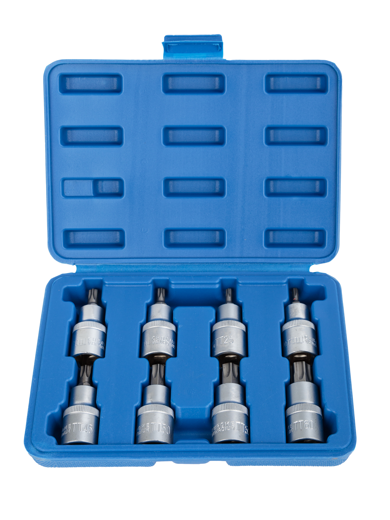 VR50189 Набор головок со вставкой TORX с отверстием 1/2", длина 55 мм, 8 пр.